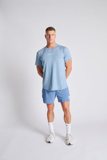 Men | Lululemon | License To Train Short Sleeve | Heathered Washed Denim