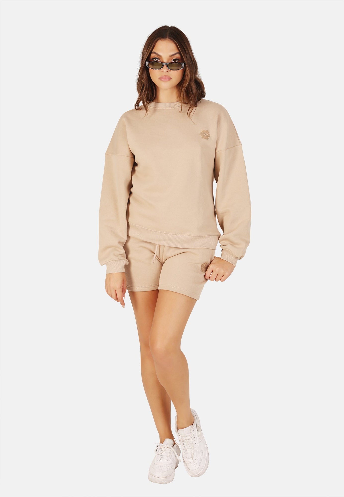 OW Collection SOPHIE Sweat Shorts Account 036 - Tan