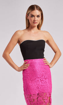 Ettie Crystal Crepe Bustier | Black