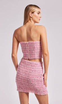 Coraline Tweed Bustier | Pink Melange