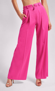 Alexia Satin Pants | Hot Pink