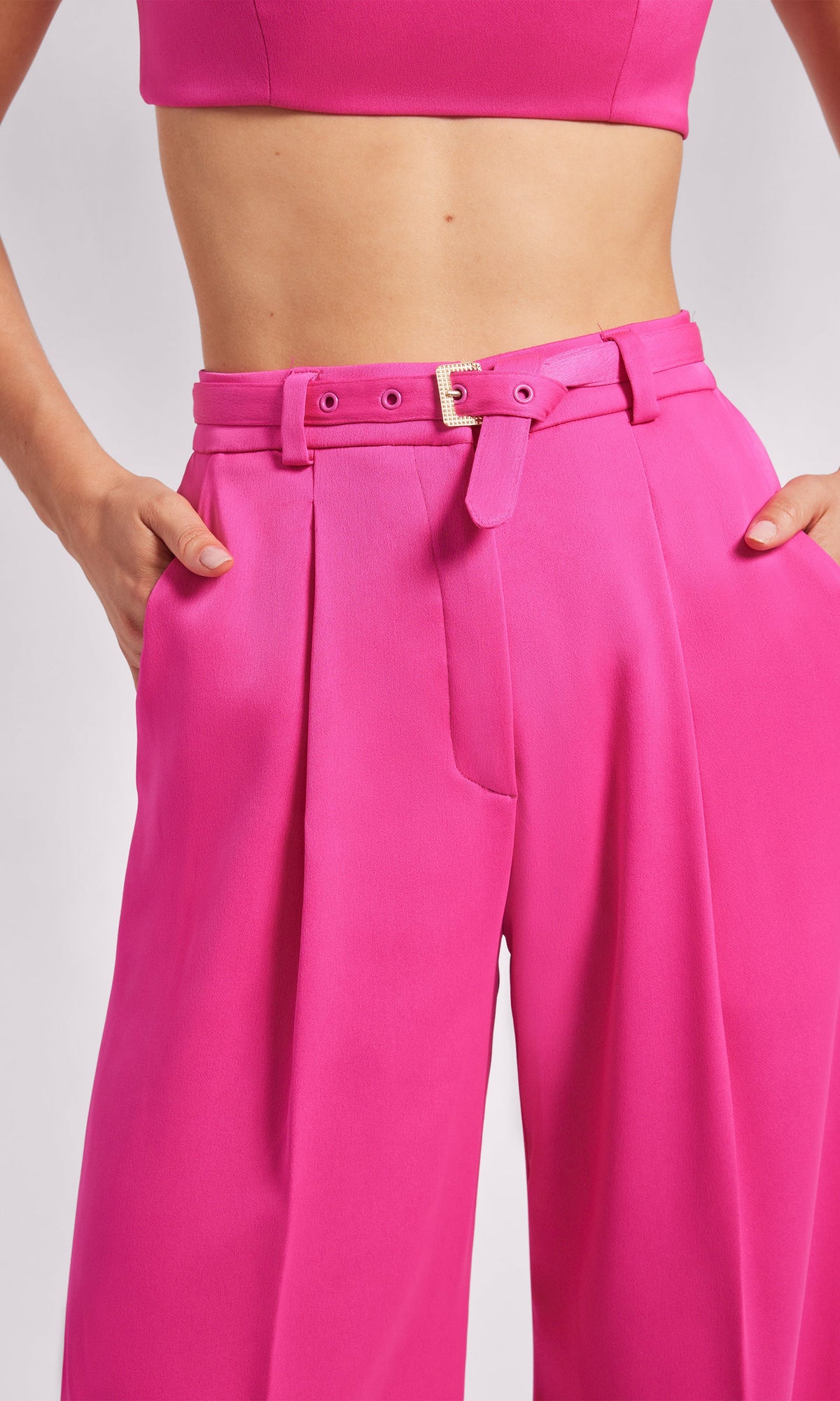 Alexia Satin Pants | Hot Pink