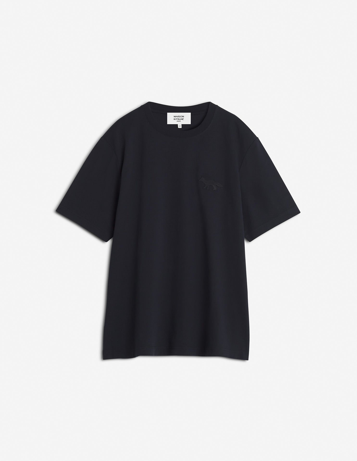 Mens | Festive Profile Fox Patch Short-Sleeve Comfort Cotton Tee-Shirt | Black