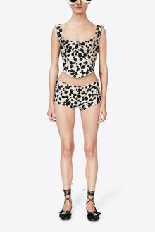 Dalmatian Denim Hot Short | Black/Off White