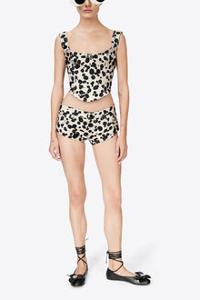 Dalmatian Denim Hot Short | Black/Off White