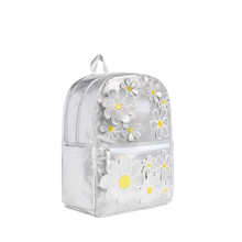 STATE Bags Kane Kids Double Pocket Backpack Metallic 3D Daisies Front View Click to Zoom