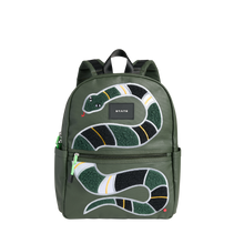 STATE Bags Kane Kids Backpack Coated Canvas Fuzzy Snake Front View Click to Zoom