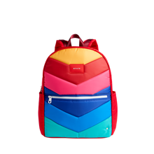 STATE Bags Kane Kids Large Backpack Nylon Puffer Rainbow Chevron Front View Click to Zoom