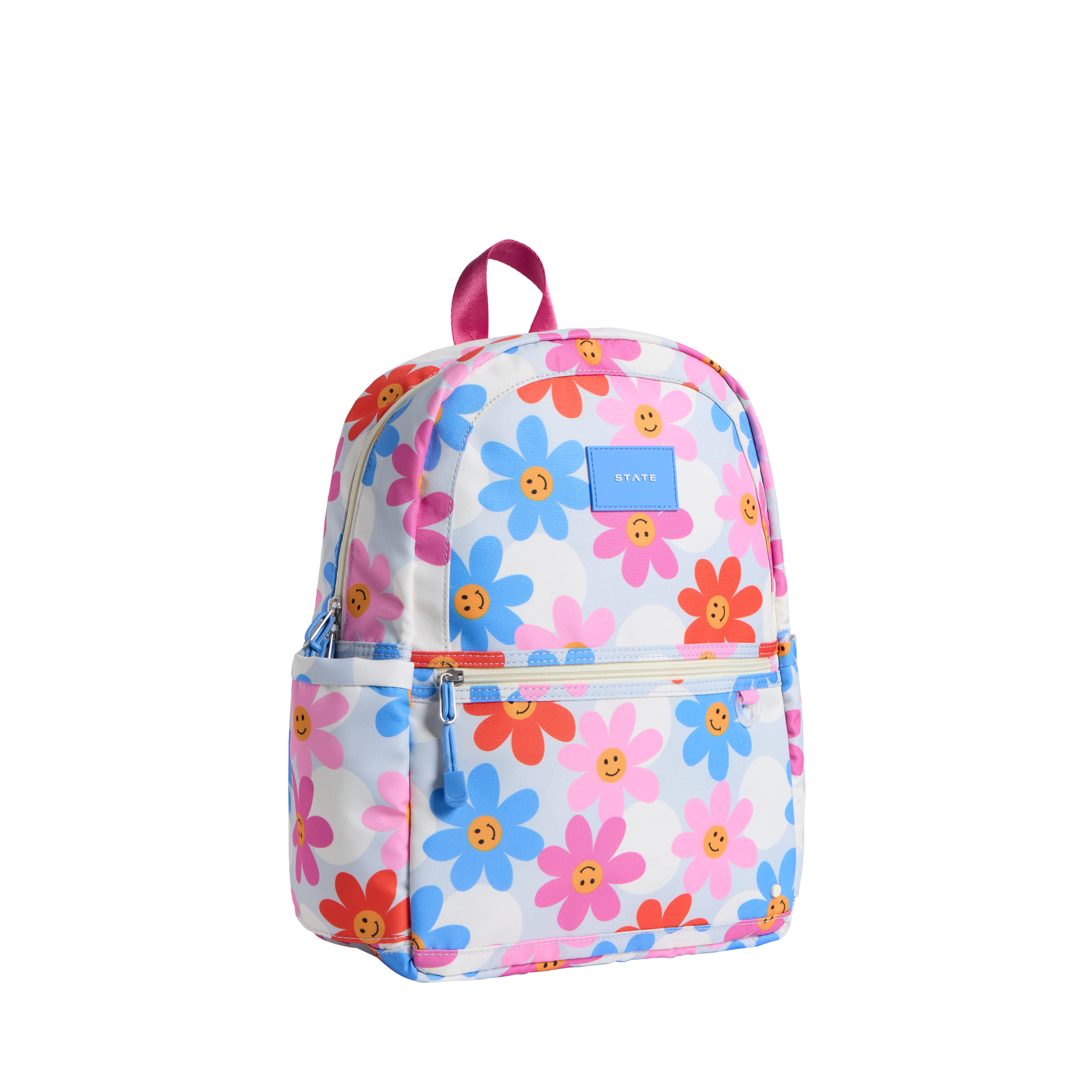 state bags kane kids backpack recycled polyester canvas daisies side view click to zoom