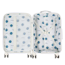 STATE Bags Logan Carry-On Suitcase Metallic 3D Daisies Overhead Interior View Click to Zoom