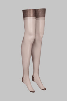 Authentic Neon Seamed Nylon Stockings -15D | Brown