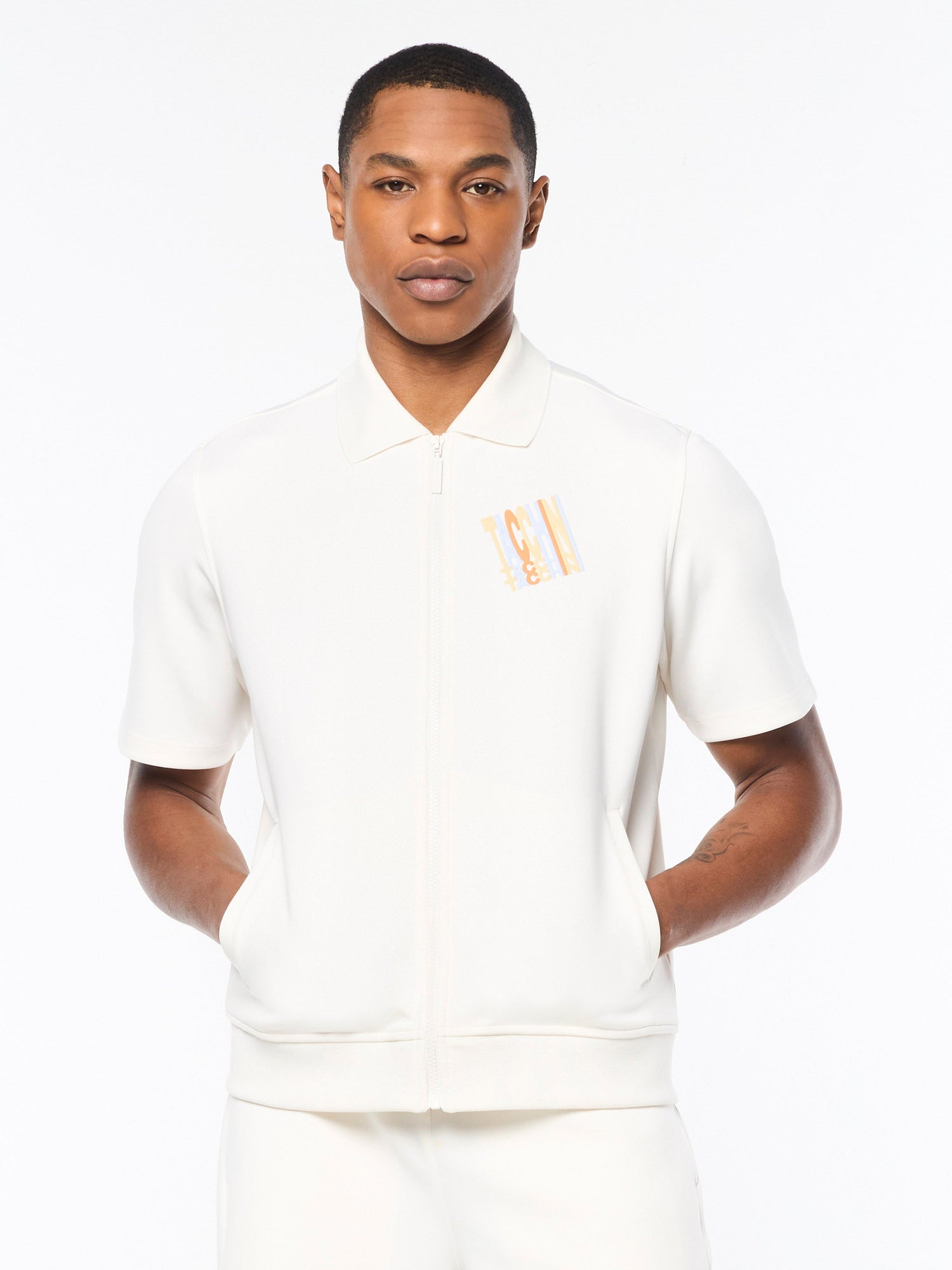 Men | Urso Short Sleeve Track Jacket | Gardenia