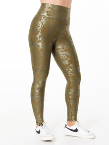 Women | Soul by SoulCycle | Animal Foil Milestone Tight Dark Olive | Olive