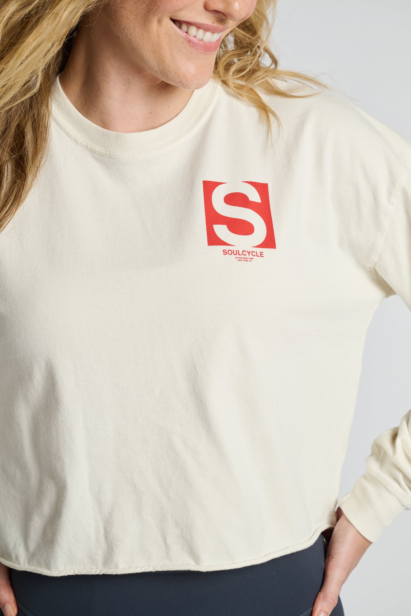 Women | Soul by SoulCycle | Julia Crop Long Sleeve | Cream