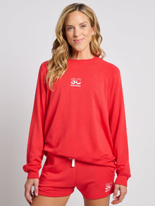 Women | SPLITS59 | Andie Fleece Sweatshirt | Red