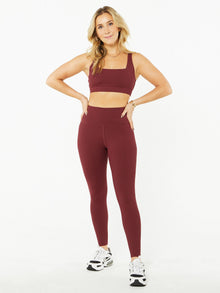 Women | Soul by SoulCycle | Side Bar Ribbed Bra | Burgundy