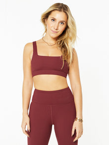 Women | Soul by SoulCycle | Side Bar Ribbed Bra | Burgundy
