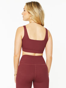 Women | Soul by SoulCycle | Side Bar Ribbed Bra | Burgundy