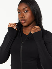 Women | Soul by SoulCycle | Renegade Zip-Up Jacket | Black