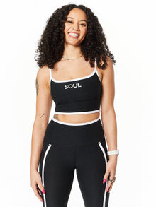 Women | Beyond Yoga | Spacedye New Moves High Cropped Tank | Black/White