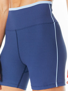 Women | Year of Ours | Ribbed Track Short | Blue