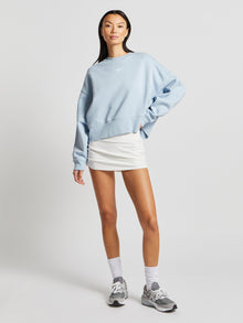 Women | Nike | Over Oversized Crewneck | Lt Armory Blue/White