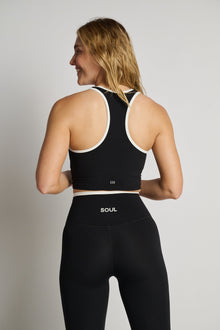 Women | SPLITS59 | Amber Airweight Bralette | Black/White