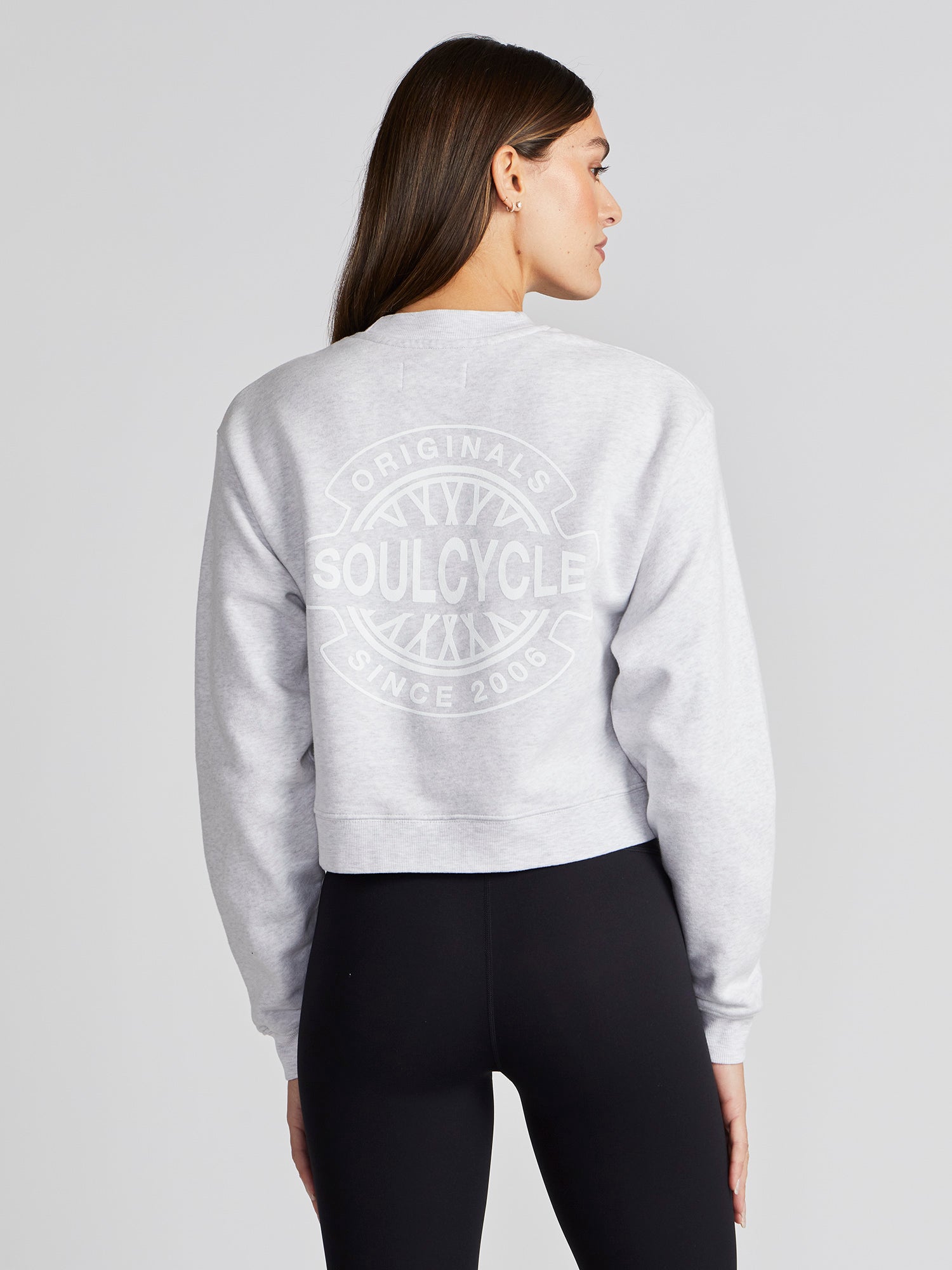 Soul by SoulCycle | Perry Crop Crew | Light Heather Grey