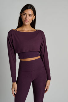 Beyond Yoga | Convertible Shrug | Eggplant