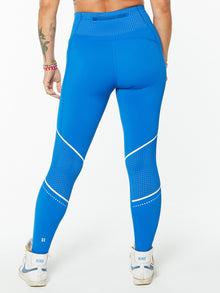 Women | Sweaty Betty | Zero Gravity Statement 7/8 Running Leggings Oxford Blue | Blue