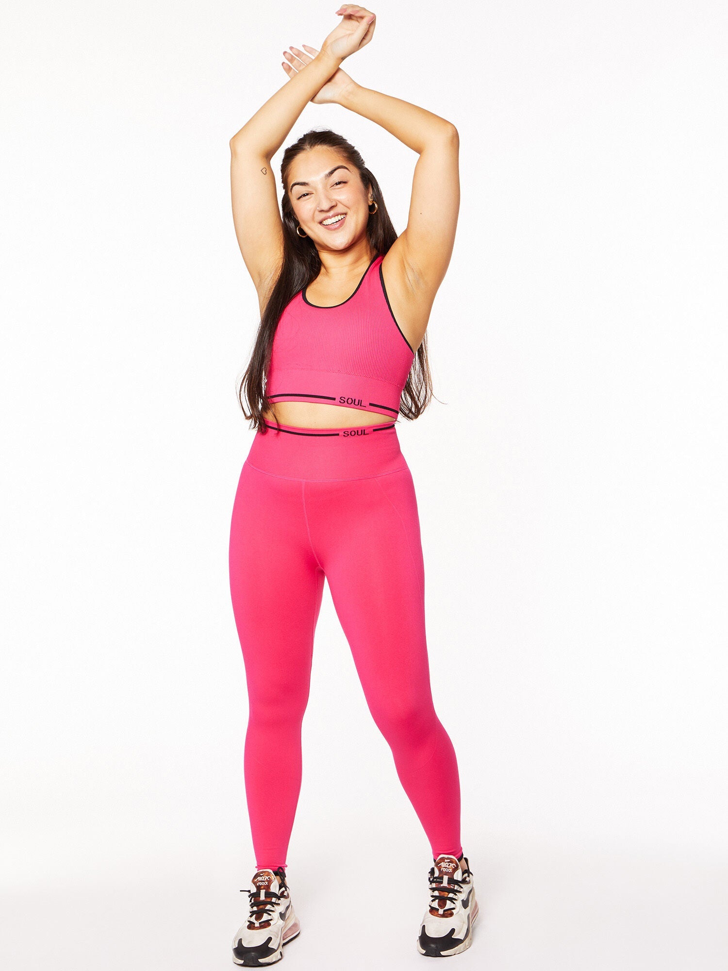 Women | Soul by SoulCycle | Ribbed Kit Pink/Black | Black/Pink