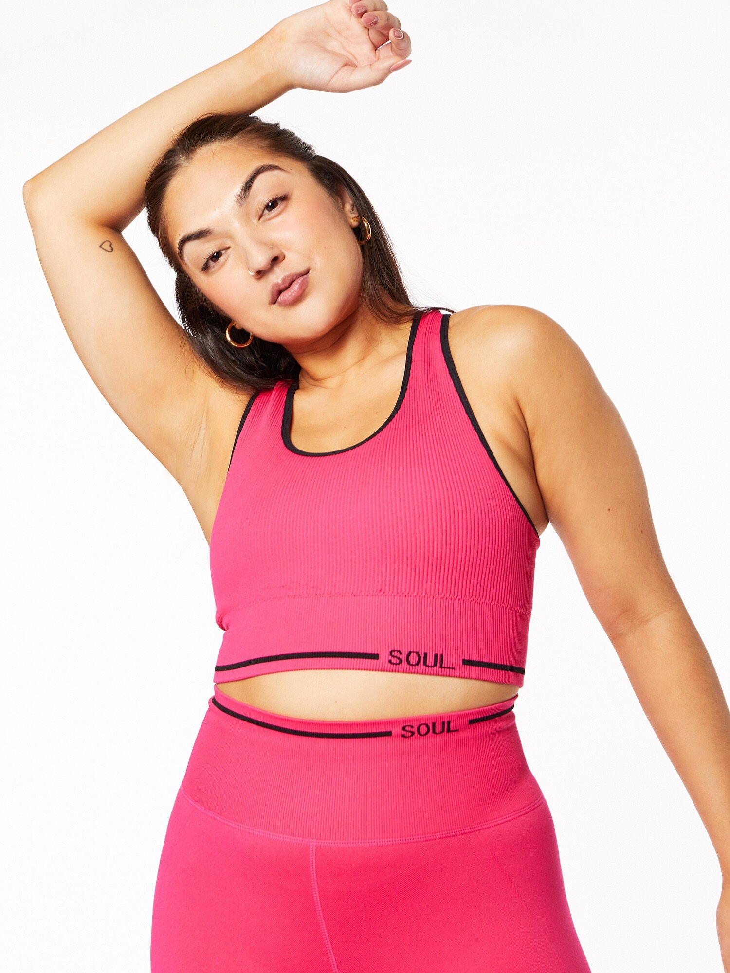Women | Soul by SoulCycle | Ribbed Kit Pink/Black | Black/Pink