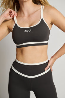 Women | SPLITS59 | Eva Rigor Double Strap Bra | Graphite