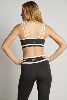 Women | SPLITS59 | Eva Rigor Double Strap Bra | Graphite