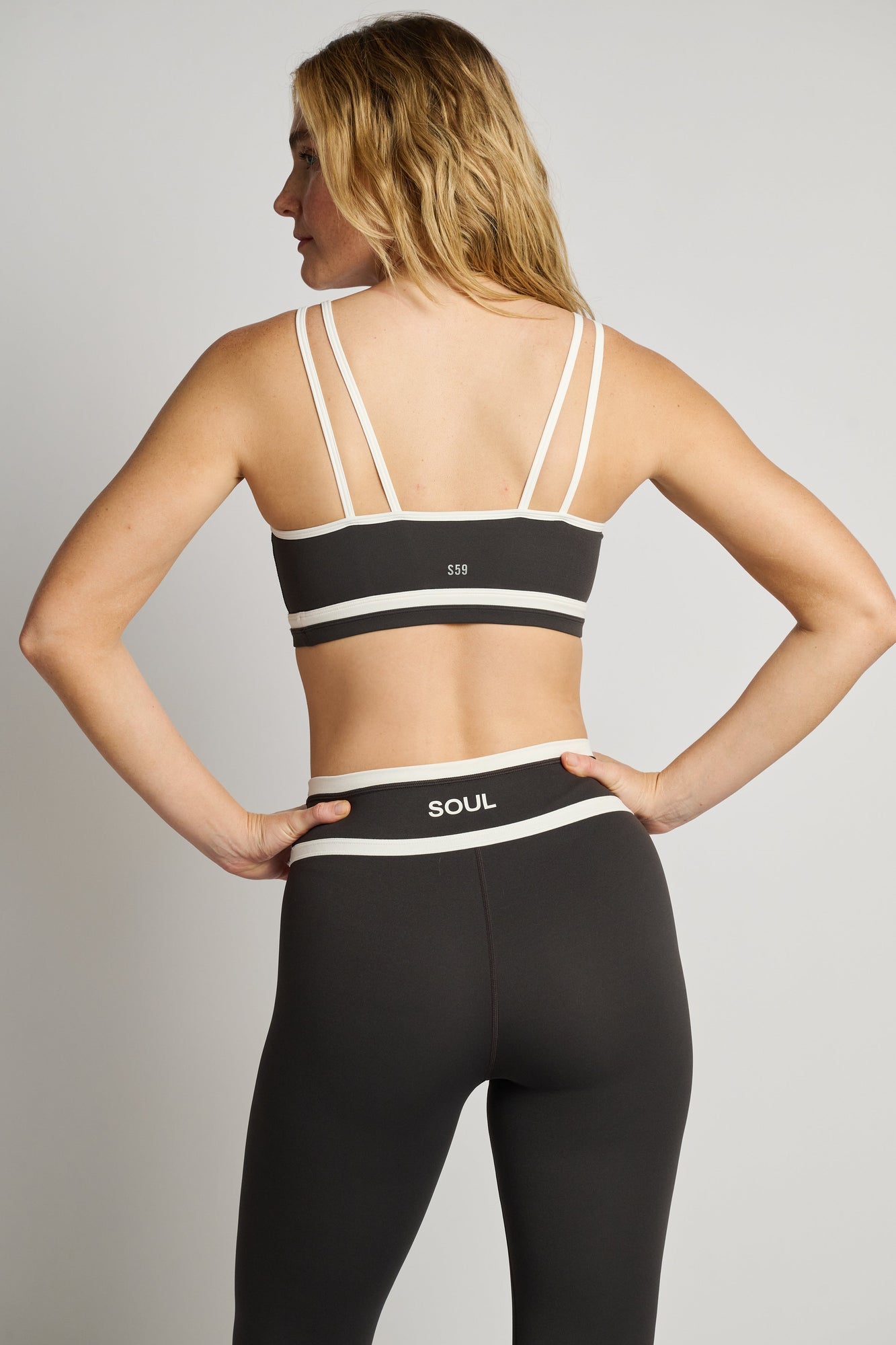 Women | SPLITS59 | Eva Rigor Double Strap Bra | Graphite