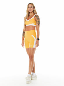 Women | Beyond Yoga | Spacedye Top Line Biker Short | Yellow