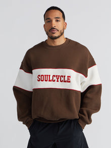 Unisex | Soul by SoulCycle | SoulCycle Brown Block Crew | Brown