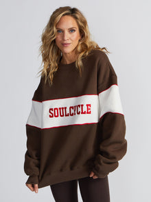 Unisex | Soul by SoulCycle | SoulCycle Brown Block Crew | Brown