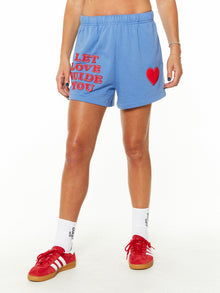 Women | The Mayfair Group | Let Love Guide You Sweatshort | Blue