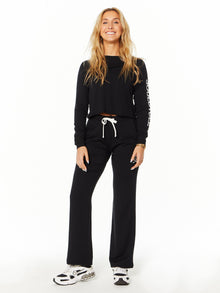 Women | SPLITS59 | Warm Up Crop Fleece Sweatshirt | Black