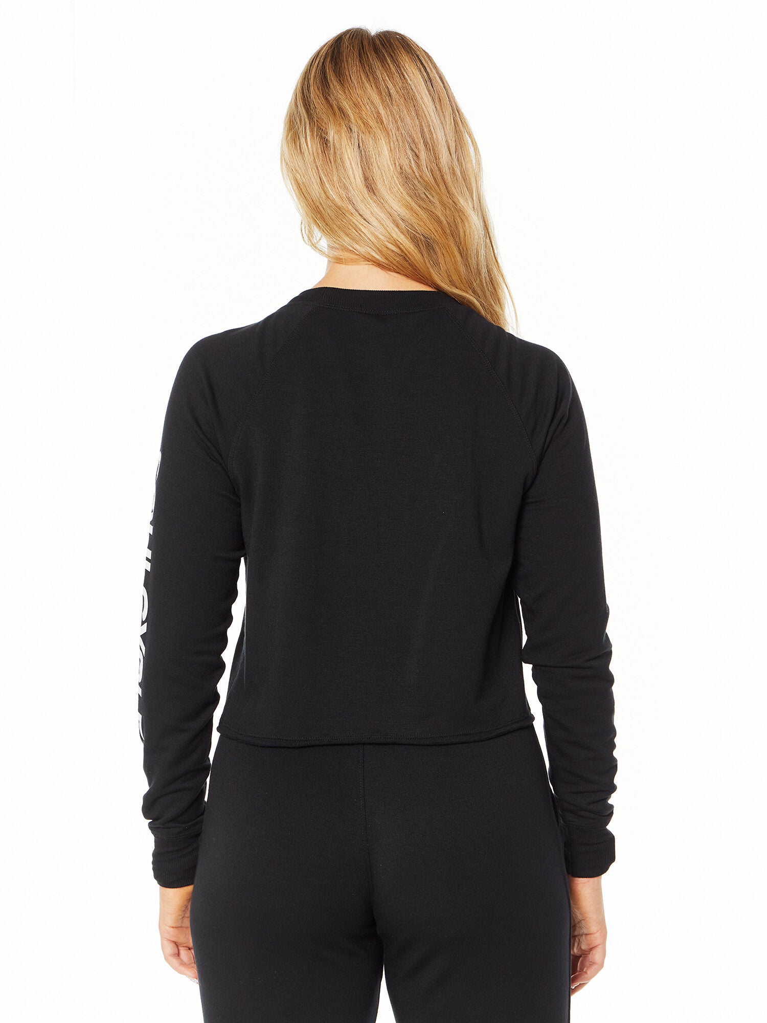 Women | SPLITS59 | Warm Up Crop Fleece Sweatshirt | Black