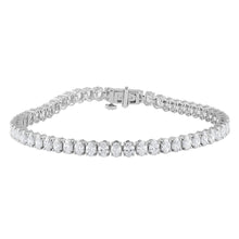 Womens | Tennis Bracelet | 14K White Gold | 7 CTW Oval Cut Natural Diamond | G-SI