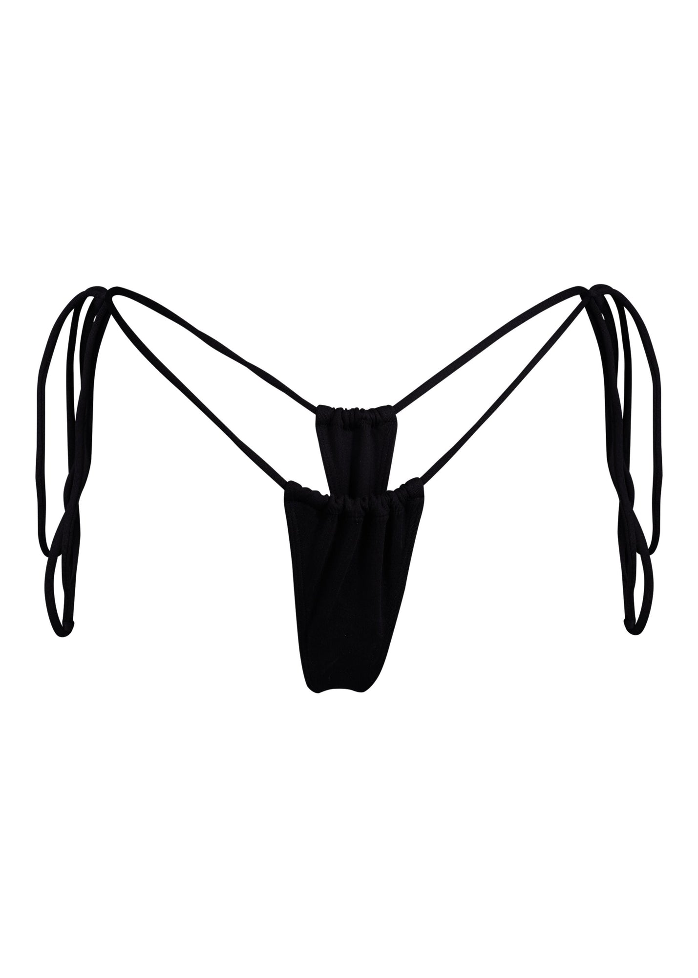 Sanctuary Tassel Thong Bikini Bottom | Dark Seas Black