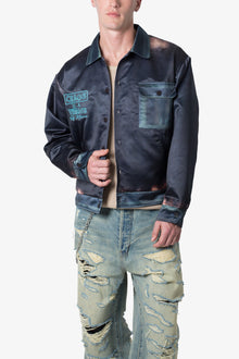 Satin Bomber Jacket | Washed Black
