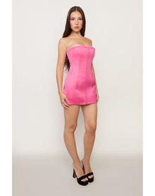 Satin Corset Dress | True Pink