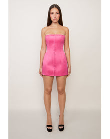 Satin Corset Dress | True Pink