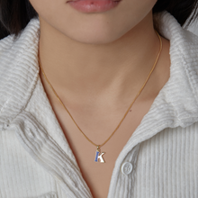 The Half Stone Initial Necklace | 18KT Gold Vermeil