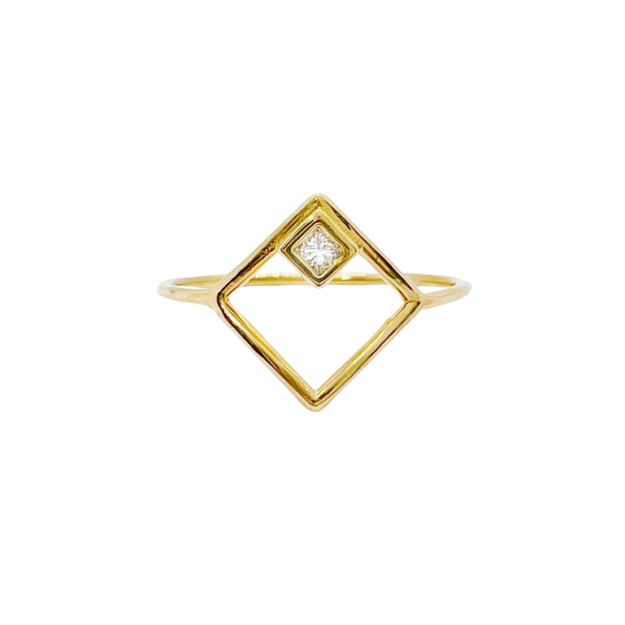 Open Princess Diamond Ring | 10K Yellow Gold