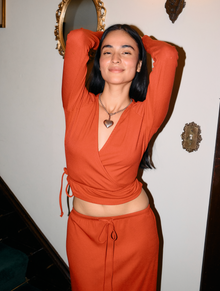 Lucille Wrap Top | Cherry