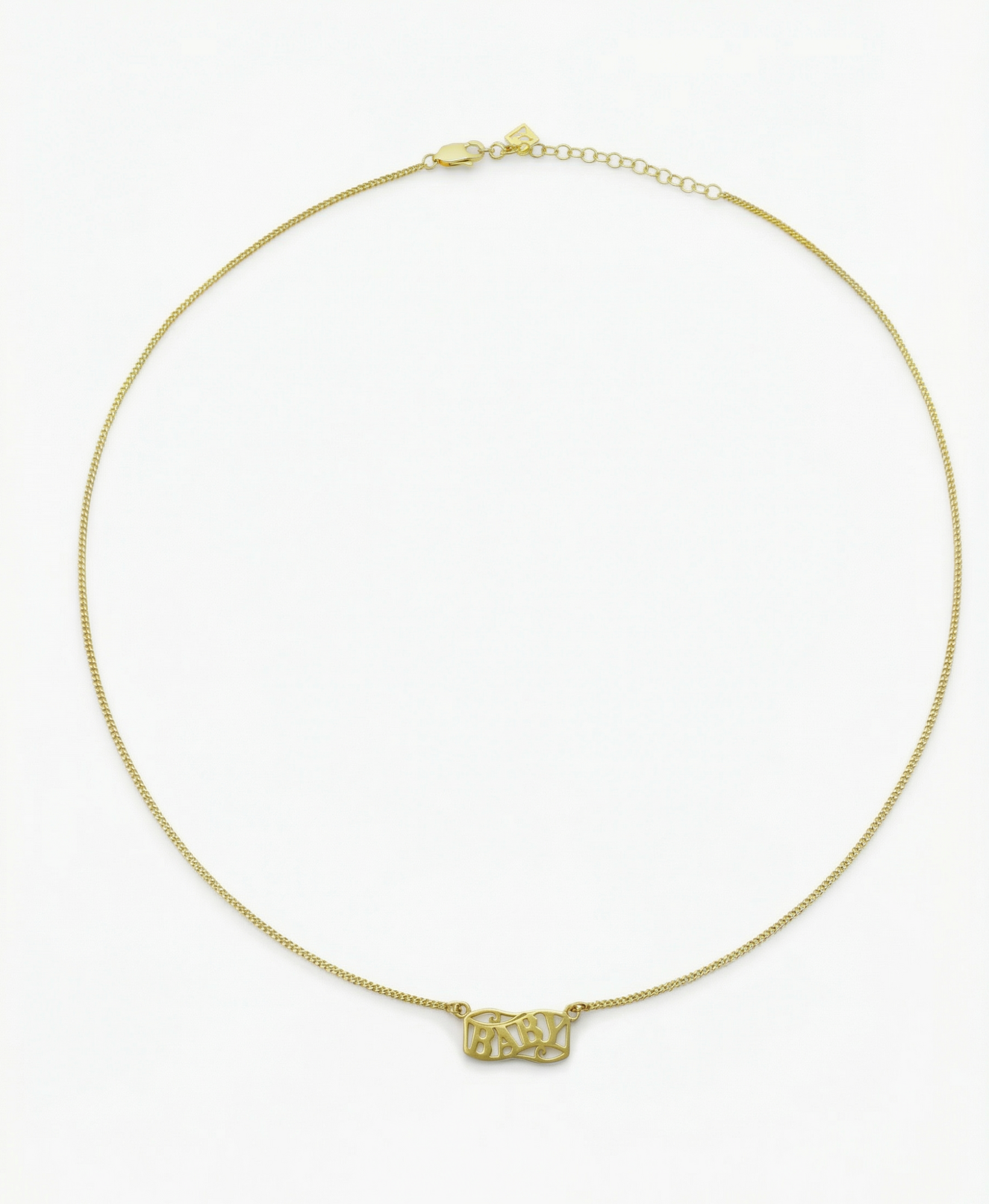 The Baby Mini Nameplate Necklace | Sterling Silver 18Kt Gold Vermeil